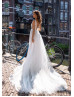 Ivory Lace Open Back Wedding Dress With Detachable Train Ivory Lace Open Back Wedding Dress With Detachable Train